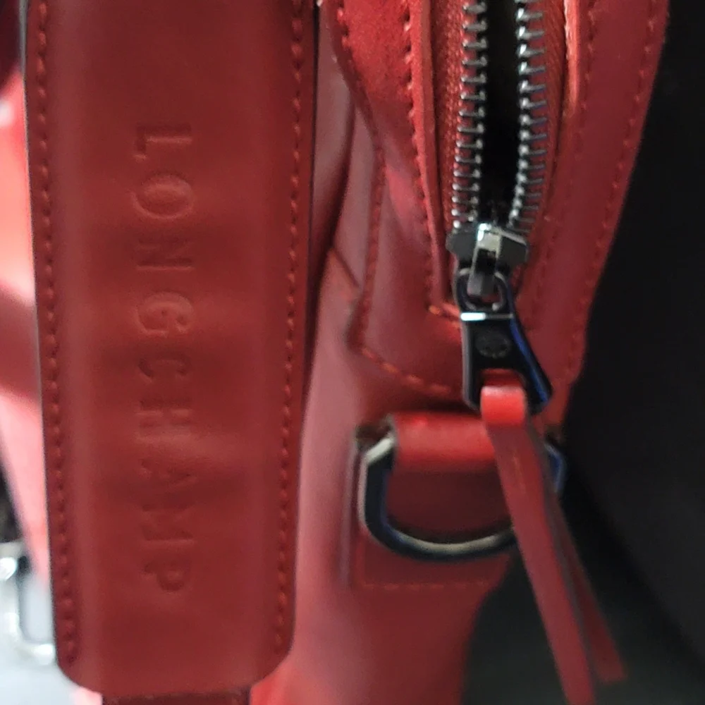 Longchamp Red/Orange Leather Laptop/Briefcase